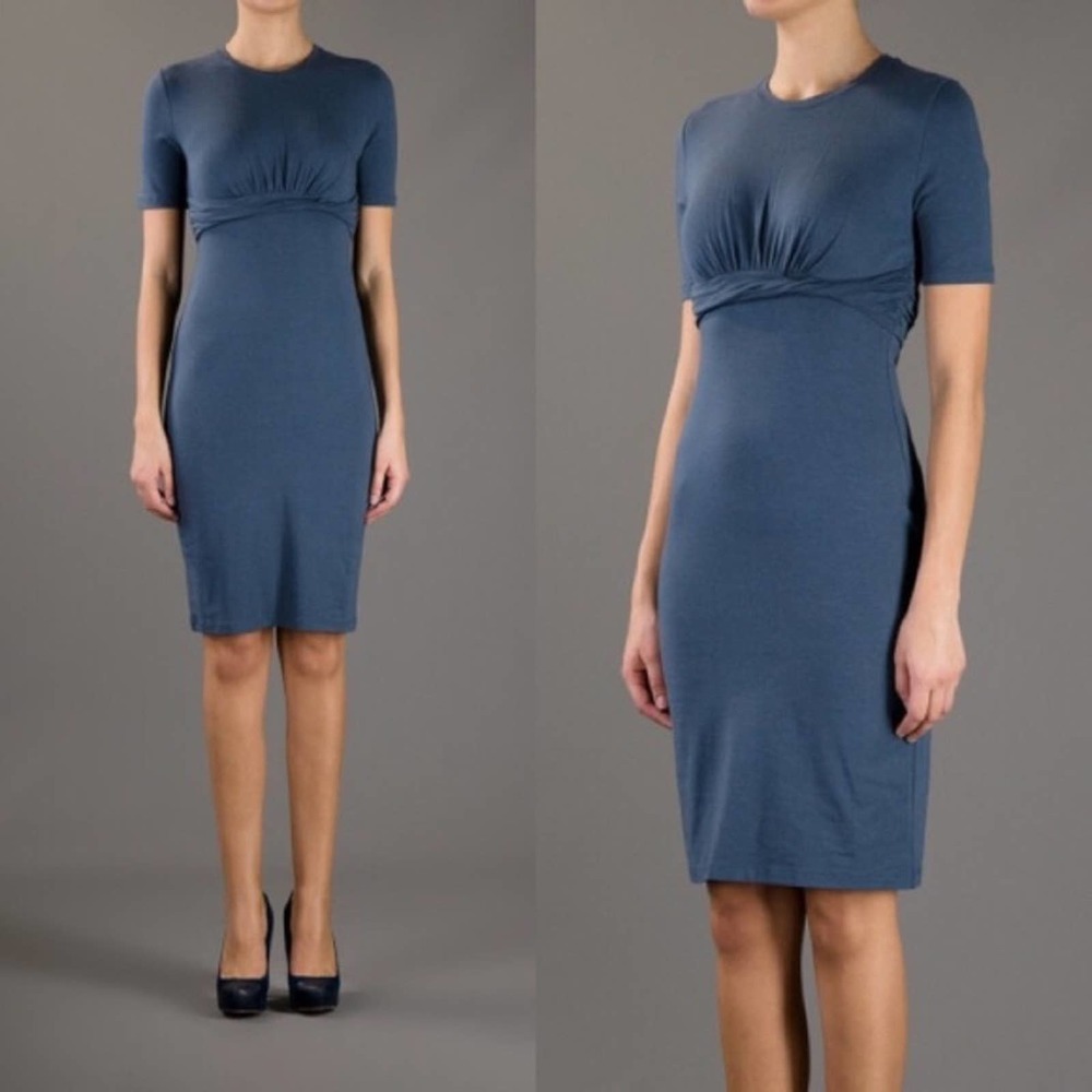 $489 Carven Dress Jersey Wrap Waist Size Large - Picture 11 of 15